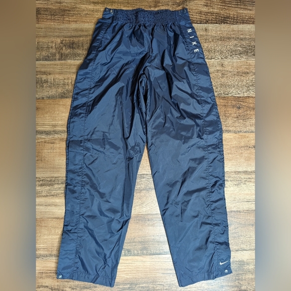 Vintage 90s Nike Breakaway Pants Windbreaker Material Size Large in Navy Blue